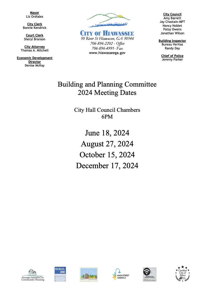 2024 Building Committee Meetings