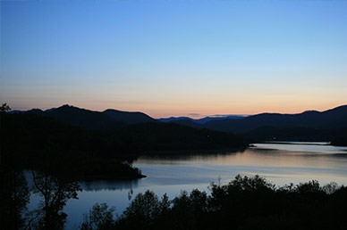 Sun setting at Lake Chatuge